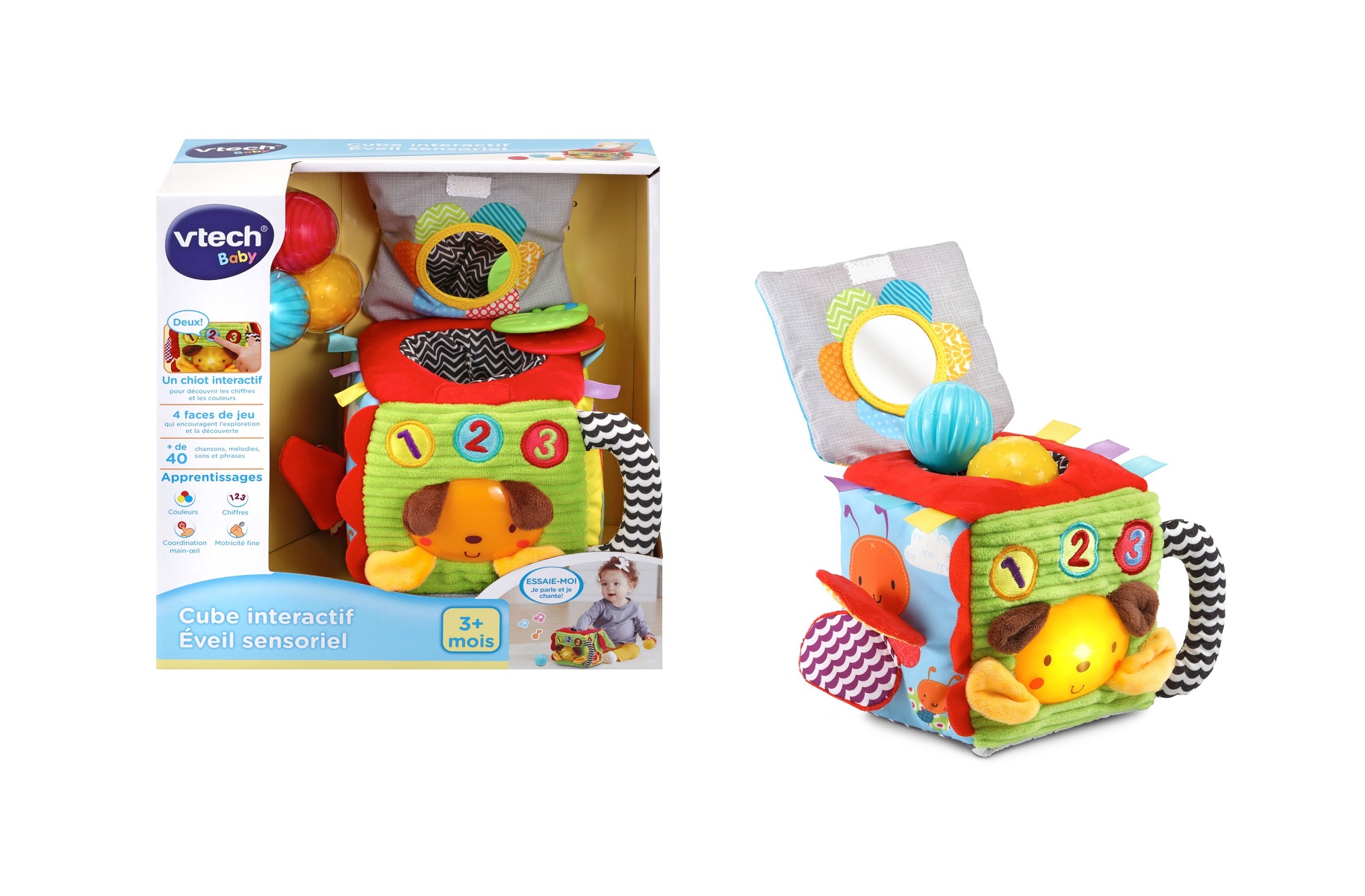 VTECH BABY CUBE INTERACTIF EVEIL SENSORIEL BOITE