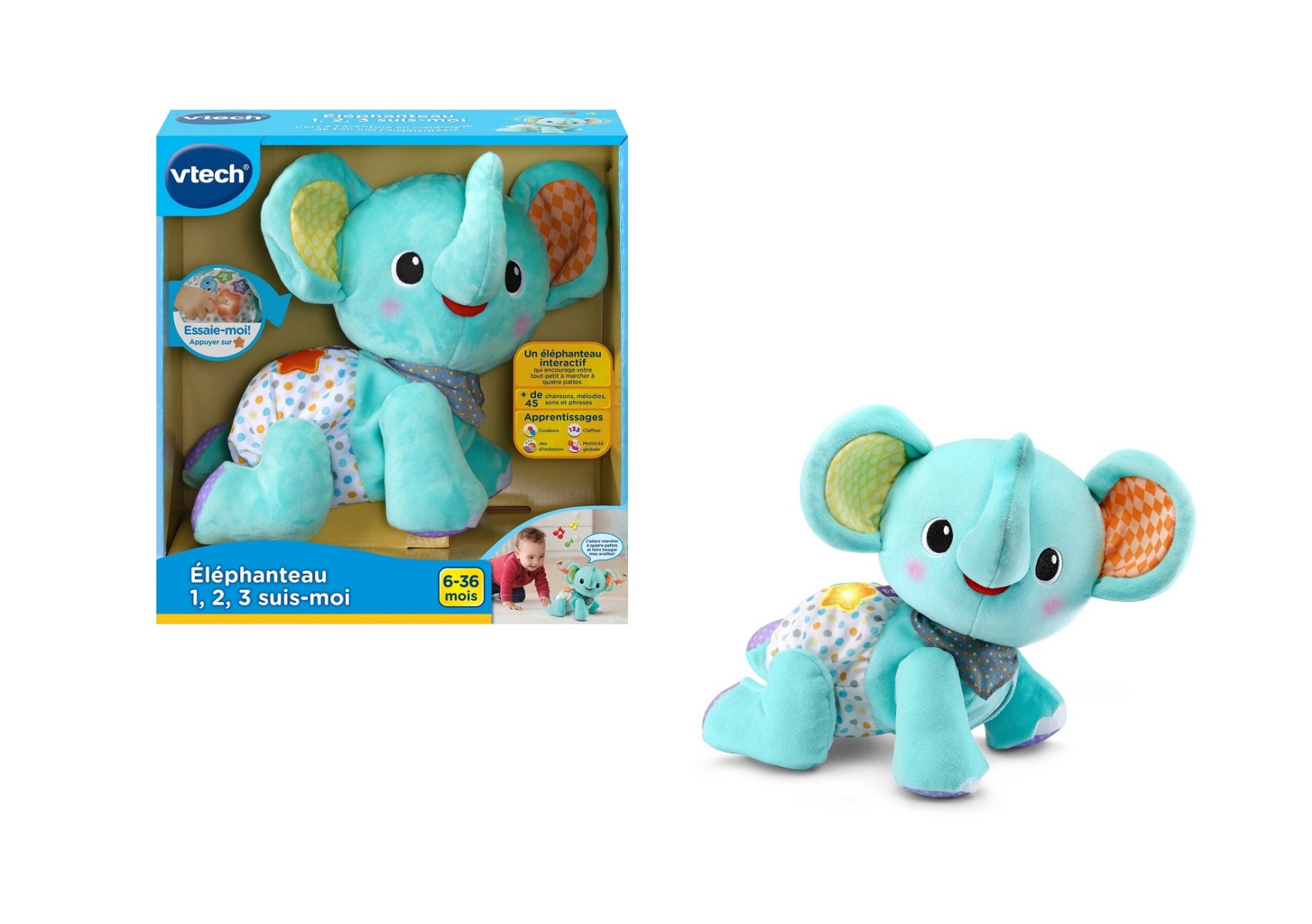 VTECH ÉLEPHANTEAU 1 2 3 SUIS-MOI - boite