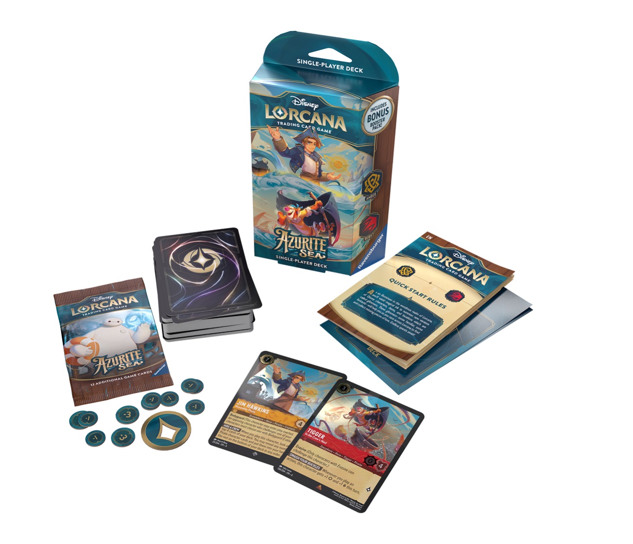 Lorcana Deck Amber/Ruby Azurite Sea (Tigrou / Jim Hawkins)