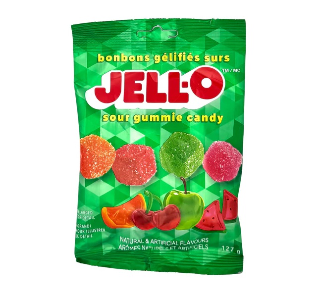 Jell-O Gummy cubes sûres 127g