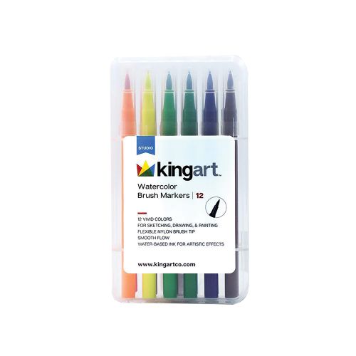 MARQUEUR DE BROSSE À AQUARELLE (Ensemble de 12 cou