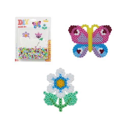 Hama Fleur et papillon  (plaque Midi moyenne)