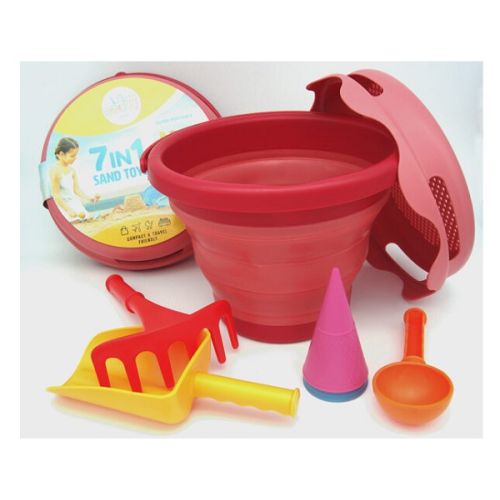 Ensemble de sable 7 en 1 rouge