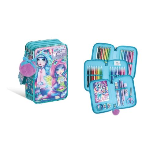 Trousse à crayons 3 volets - Party Pyjama Isadora & Nenuphia    