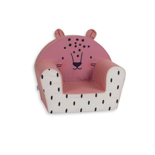 Fauteuil à oreilles Léopard rose