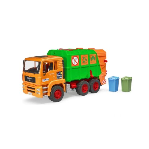 Camion de recyclage orange/vert