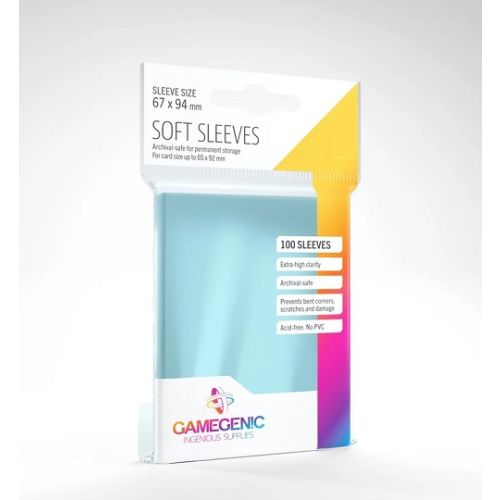 Sleeves Gamegenic 67x94mm transparentes (100 sleeves pour cartes 65x92mm)