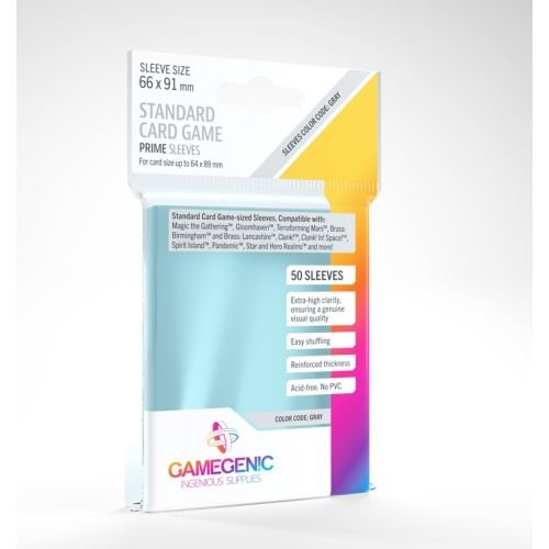 Sleeves Gamegenic 66x91mm grises (50 sleeves pour cartes 64x89mm)