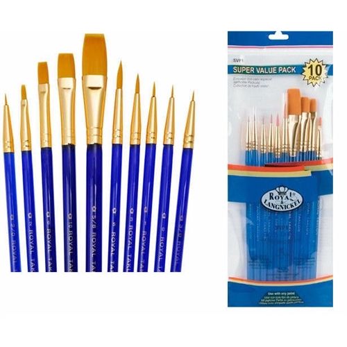 Pinceaux (10) Gold Taklon acrylic