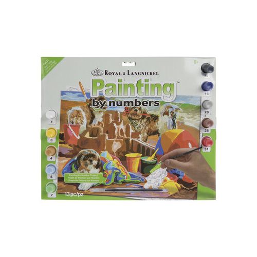 Peinture à numéros junior L -Chiots à la plage