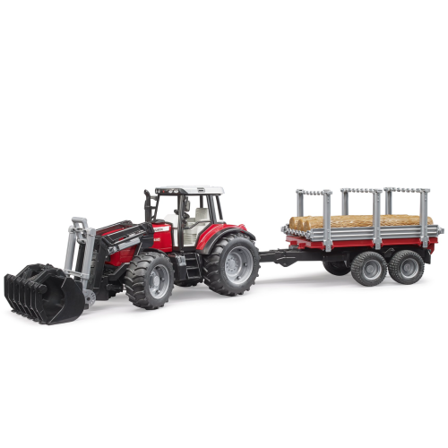 Tracteur Massey Ferguson 7480 and remorque à billots de bois