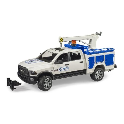 Camion de service RAM 2500 avec monte charge rotatif et lumière de Bruder