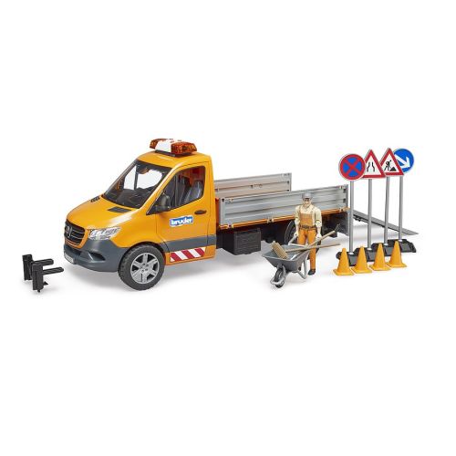Bruder Sprinter de travaux de voirie Mercedes avec figurine