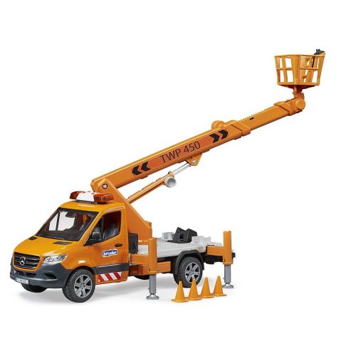 Mercedes Sprinter avec plateforme de travail et module son + lumière Bruder