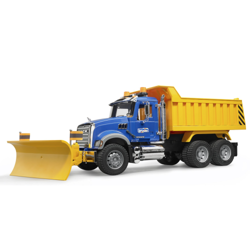 Camion benne Mack avec charue