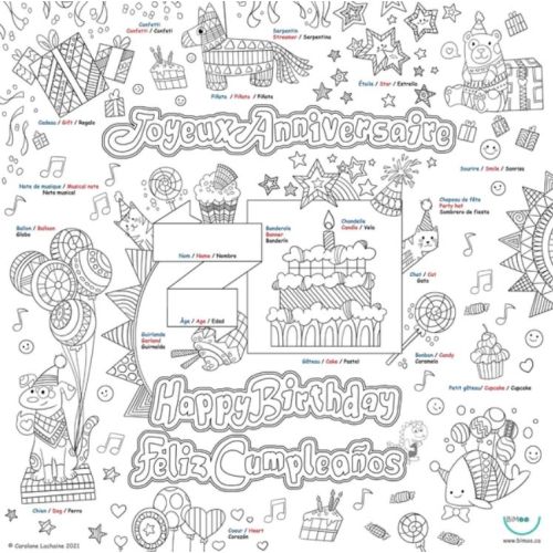 Nappe a colorier Anniversaire