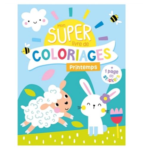 Printemps: Mon super livre de coloriages