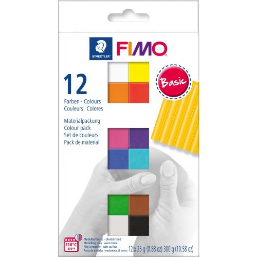 Fimo Soft Ensemble de 12 demi-blocs de base