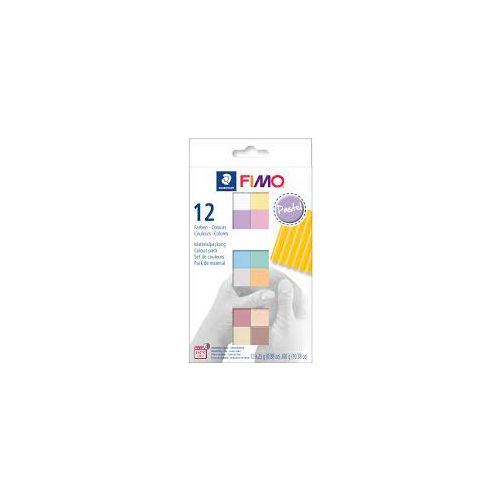 Fimo soft Ensemble de 12 demi-blocs pastel