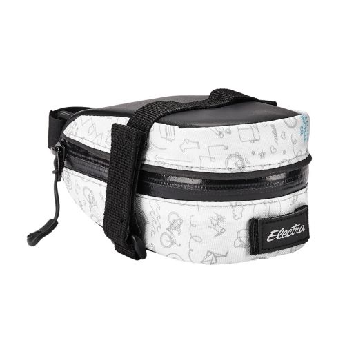 Sacoche de selle Electra Doodle, Blanc/Gris clair