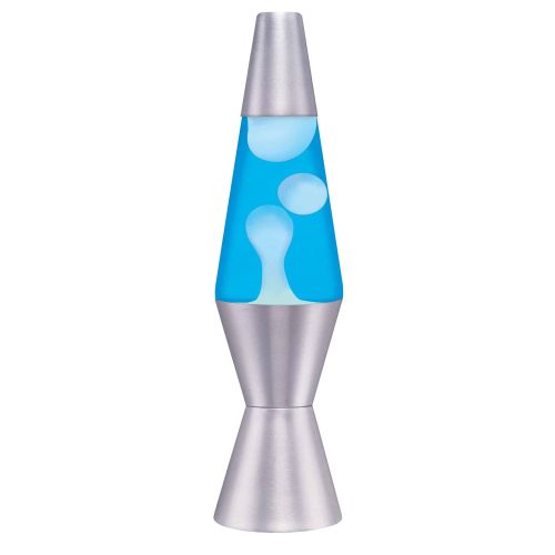 Lava lamp 11.5" bleu/bulle blanche