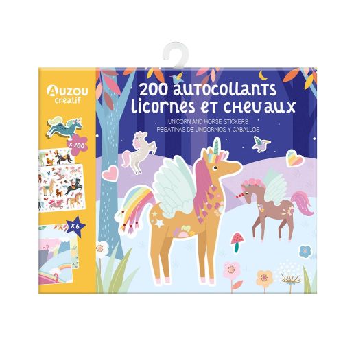 Autocollants licornes et chevaux (200)