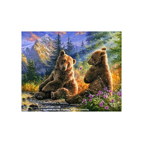 Peinture à numéros Complexe - Couple d'ours (Cadre