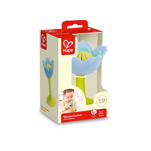 Hochet à ventouse fleur bleu