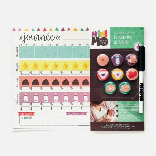 LA JOURNÉE DE BÉBÉ (8 AIMANTS + TABLEAU