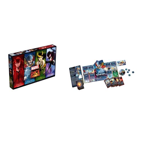 Marvel dice throne Scarlet Witch vs Thor vs Loki vs Spider-Man