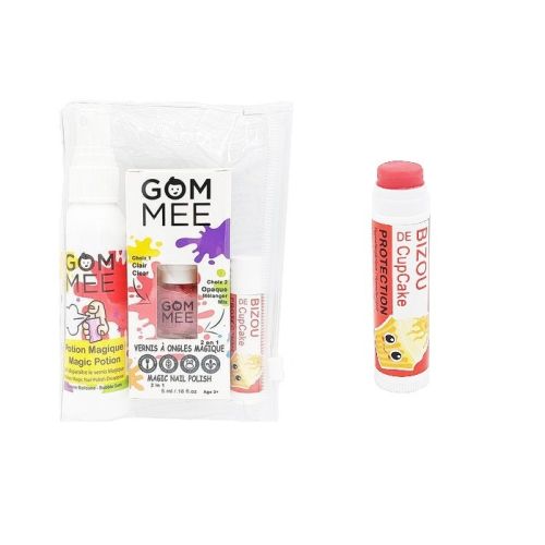 BIZOU teinté Cupcake au Caramel (rouge fraise) + Vernis + effaceur