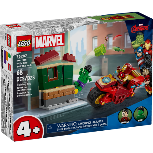 boite Iron Man avec une moto et Hulk