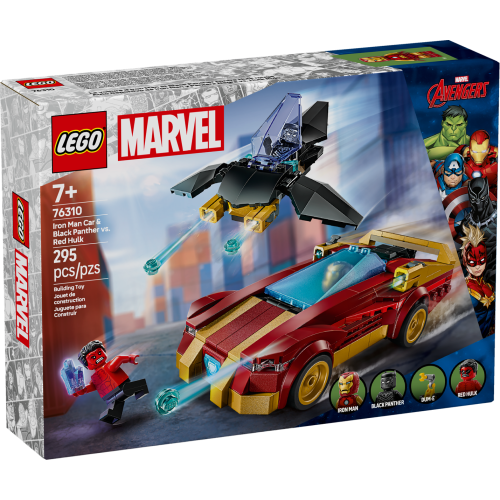 La voiture d’Iron Man et Black Panther contre Hulk rouge