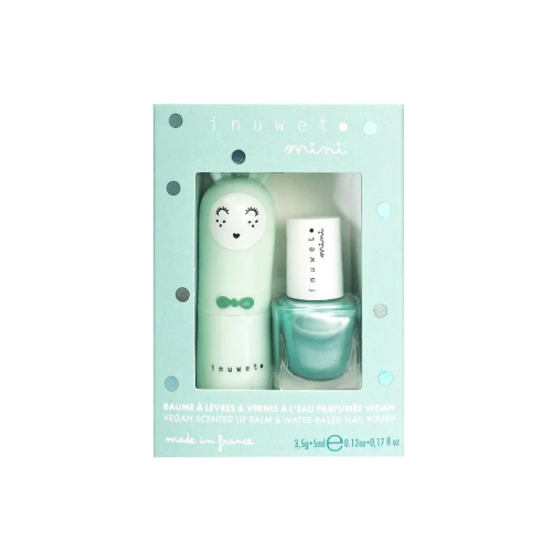 Duo aqua : baume pomme + vernis turquoise (pomme) inuwet