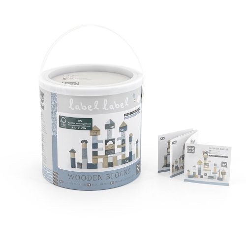 Label label - Seau de 50 blocs - Bleu