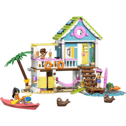 La maison sur la plage et les phoques