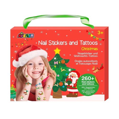 Tatouage et autocollant pour ongles de Noël