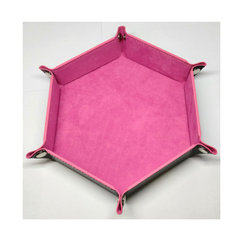 Piste de dés portative hexagonale - rose