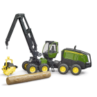 Abateuse John Deere 120 G avec tronc d'arbre
