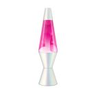 Lava lamp 14.5” opalescent rose/bulle blanche