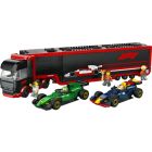 Le camion de F1® avec les voitures de F1® RB20 et AMR24