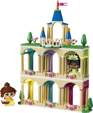 Belle et Tiana miniatures avec un château