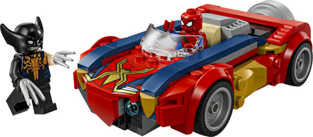 La voiture de Spider-Man contre Wolverine venomisé