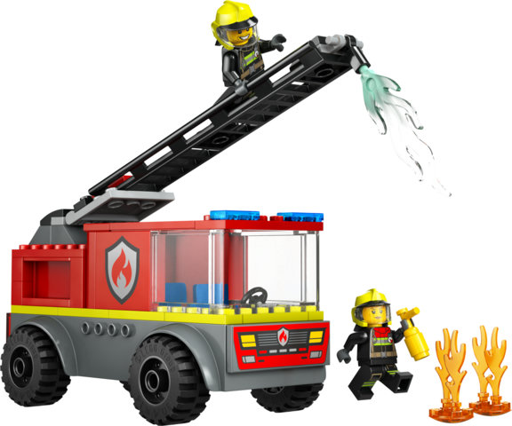 Le camion de pompiers avec échelle